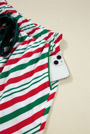 Дамски коледен пижамен комплект от две части