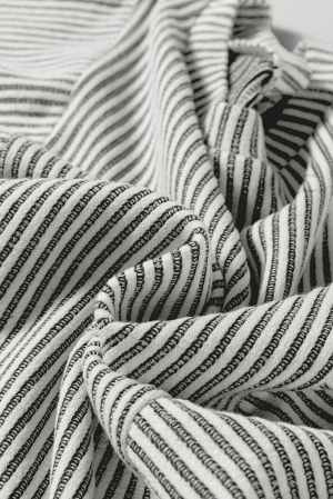 Women's Striped Blouse with Wide Sleeves and Relaxed Fit