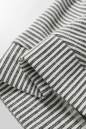 Women's Striped Blouse with Wide Sleeves and Relaxed Fit