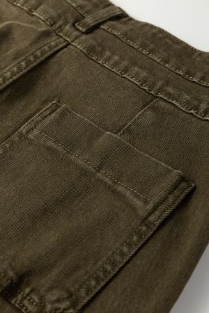 Women’s High-Waisted Wide-Leg Jeans in Olive Green