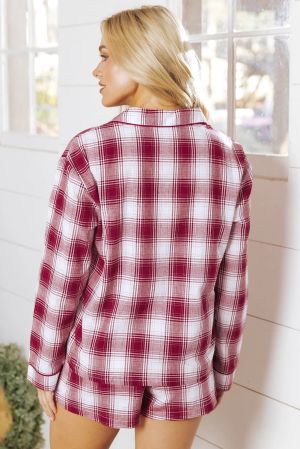 Women’s 100% Cotton Plaid Pajama Set