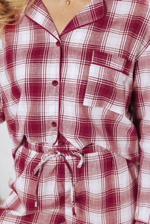 Women’s 100% Cotton Plaid Pajama Set