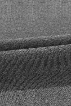 Women's Grey Stretch Tank Top with Contrast White Trims