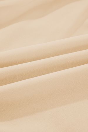 Women’s Beige Flowy Blouse with Loose Fit and Long Sleeves