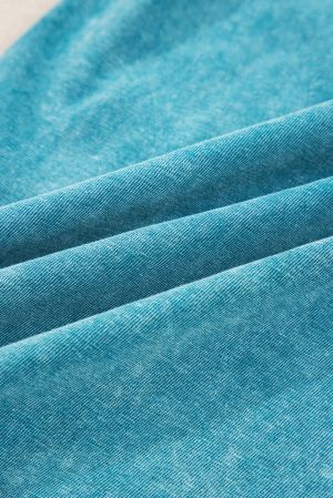 Дамски широк панталон в цвят тюркоаз, 100% памук