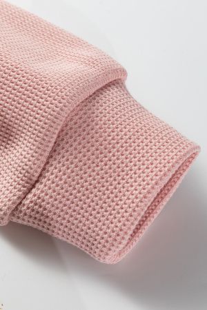 Women's Pink Hoodie with Floral Lace Details