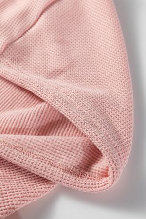 Women's Pink Hoodie with Floral Lace Details