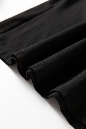 Women’s Black Slim Fit High Neck Long Sleeve Basic Top