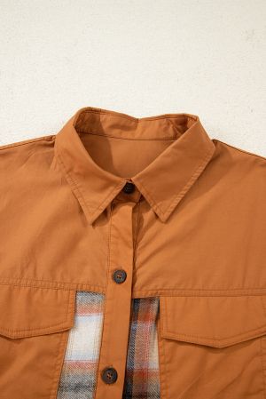 Women’s Plaid Shirt Dress in Warm Brown Tones