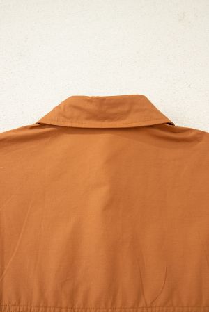 Women’s Plaid Shirt Dress in Warm Brown Tones