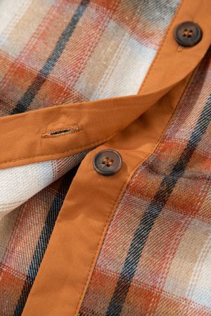 Women’s Plaid Shirt Dress in Warm Brown Tones