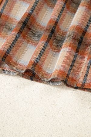 Women’s Plaid Shirt Dress in Warm Brown Tones