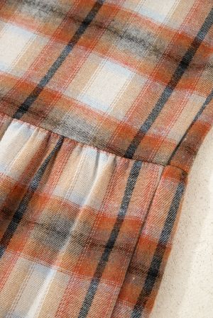 Women’s Plaid Shirt Dress in Warm Brown Tones
