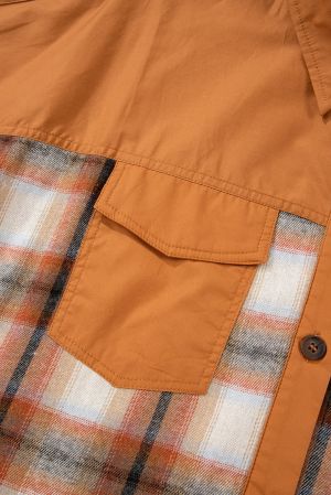 Women’s Plaid Shirt Dress in Warm Brown Tones