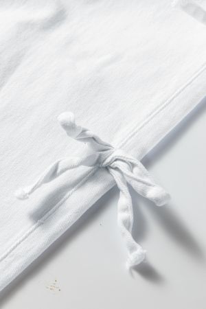 Women’s White Bow Knot Side Detail Straight Leg Loose Jeans