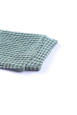 Дамска зелена блуза с дълъг ръкав и релефна текстура