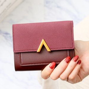 Wine Red Wallet with Gold Accent