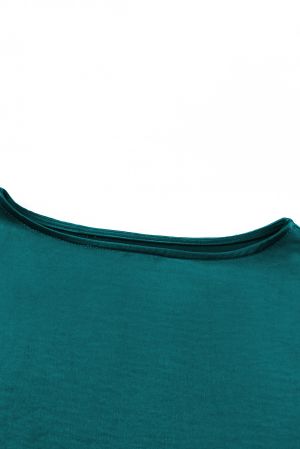 Green Solid Color Short Sleeve T Shirt