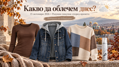 Какво да облечем днес, 15 октомври? Времето в България и нашите разумни покупки