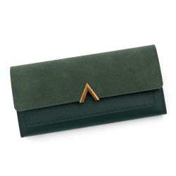 Green Wallet with Gold Accent