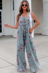 Women’s Floral Print Jumpsuit with Wide Legs