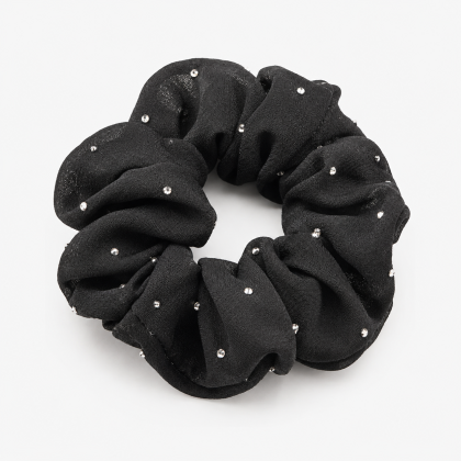 Black Scrunchie with Sparkling Rhinestones
