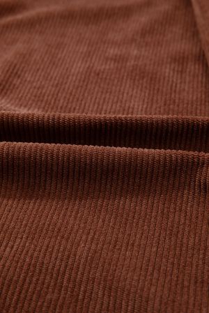 Дамско яке в кафяв цвят, рипсено кадифе