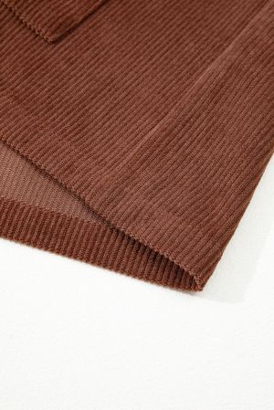 Дамско яке в кафяв цвят, рипсено кадифе