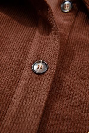 Дамско яке в кафяв цвят, рипсено кадифе