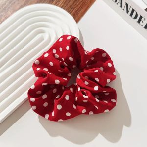 Red Polka Dot Scrunchie Hair Tie