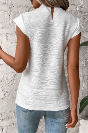 Women's White Textured Top