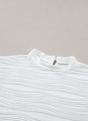Women's White Textured Top