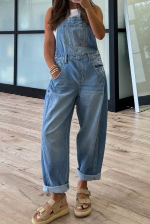 Women's Denim Overalls with Adjustable Straps