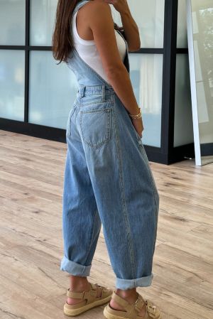 Women's Denim Overalls with Adjustable Straps