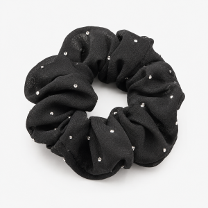 Black Scrunchie with Sparkling Rhinestones