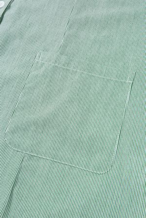 Women's Light Green Striped Cotton Shirt Dress