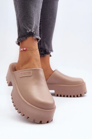 Women’s Beige Big Star Clogs
