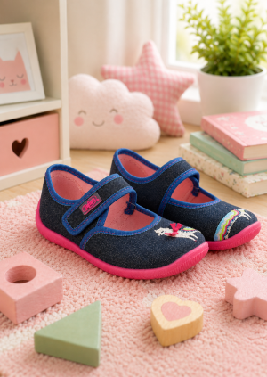 BEFADO Kids’ Shoes with Velcro Strap and Colourful Applique