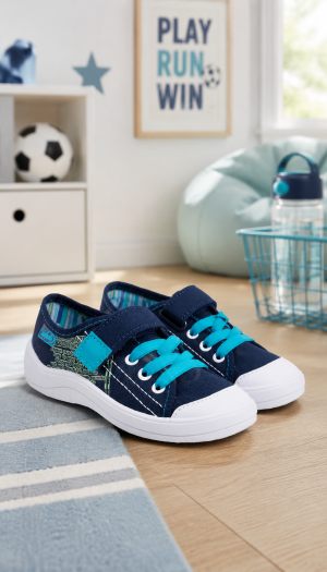 BEFADO Kids’ Shoes with Velcro Strap and Elastic Laces