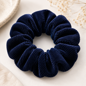 Dark Blue Velvet Hair Scrunchie