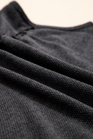 Women's Relaxed Grey Sleeveless Top with Ruffles