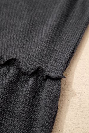 Women's Relaxed Grey Sleeveless Top with Ruffles