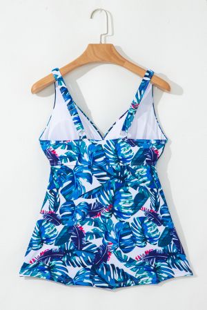 Women's Floral Print Padded V-Neck Tankini Top