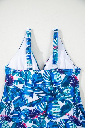 Women's Floral Print Padded V-Neck Tankini Top