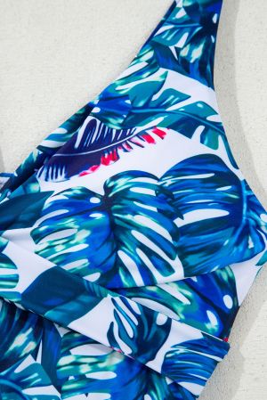 Women's Floral Print Padded V-Neck Tankini Top
