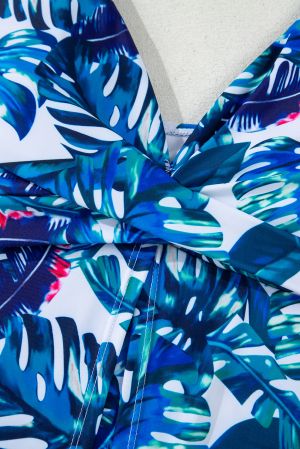 Women's Floral Print Padded V-Neck Tankini Top