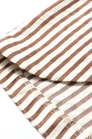 Women's Striped Shirt Dress with Collar and Pockets