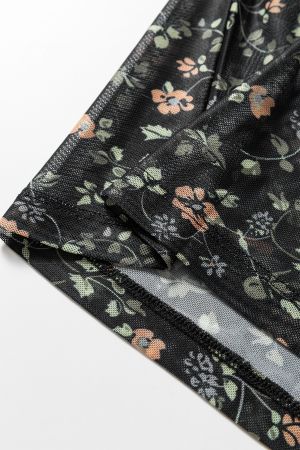 Women's 2-Piece Mesh Set – Floral Tank Top and Cardigan