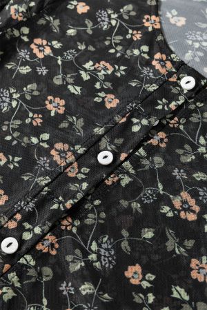 Women's 2-Piece Mesh Set – Floral Tank Top and Cardigan