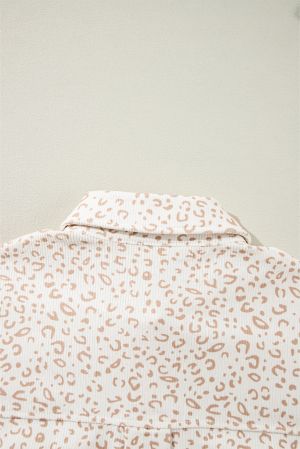 Women’s Leopard Print Shirt Jacket with Relaxed Fit